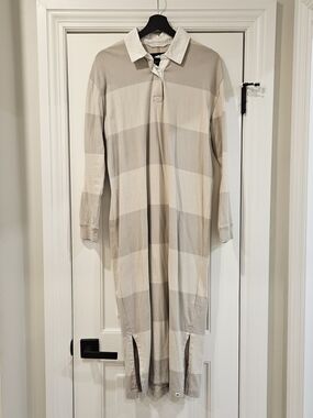 Roots Striped Rugby Dress in Beige and Cream